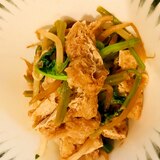 ほうれん草と油揚げ、もやしの煮物